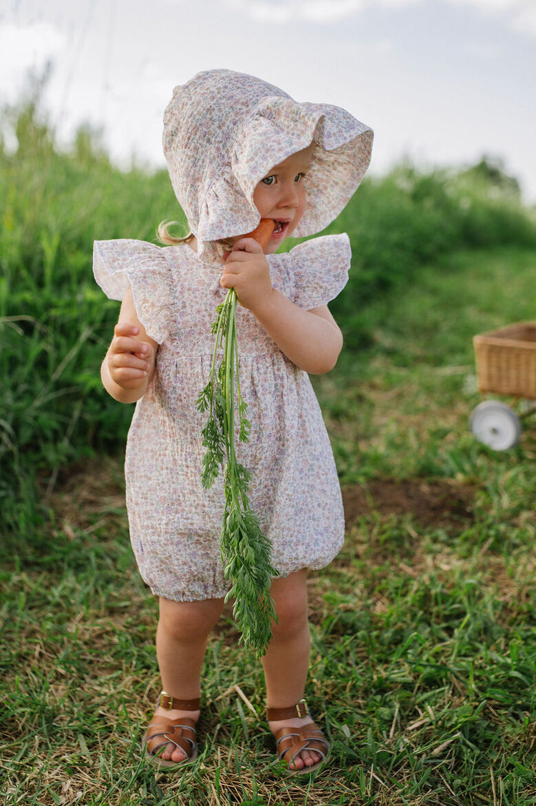 Girls Floral Muslin Romper - Daydream